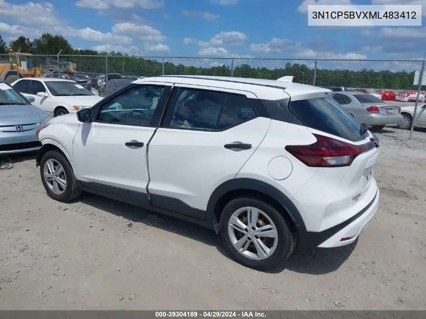 2021 Nissan Kicks S Xtronic Cvt VIN: 3N1CP5BVXML483412 Lot: 39304189