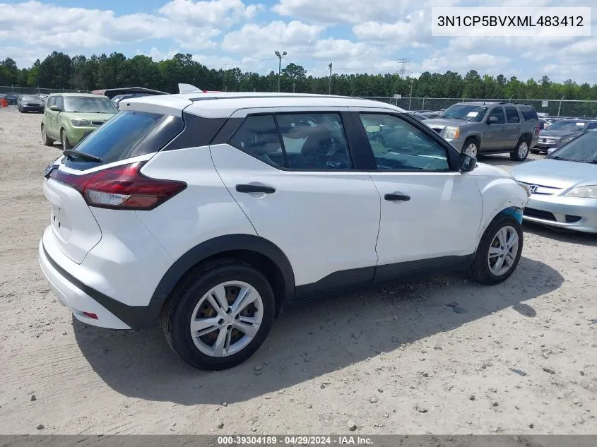 2021 Nissan Kicks S Xtronic Cvt VIN: 3N1CP5BVXML483412 Lot: 39304189