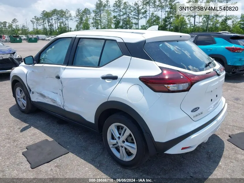 2021 Nissan Kicks S Xtronic Cvt VIN: 3N1CP5BV4ML540820 Lot: 39586710