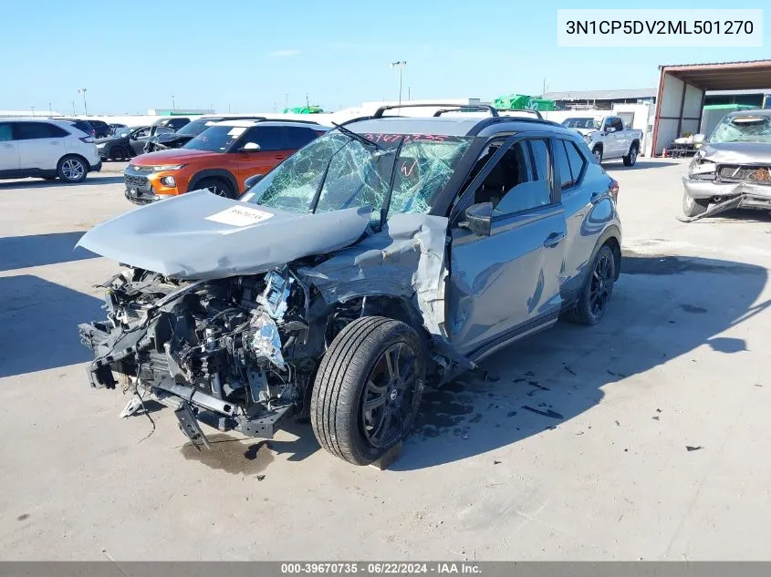 2021 Nissan Kicks Sr Xtronic Cvt VIN: 3N1CP5DV2ML501270 Lot: 39670735