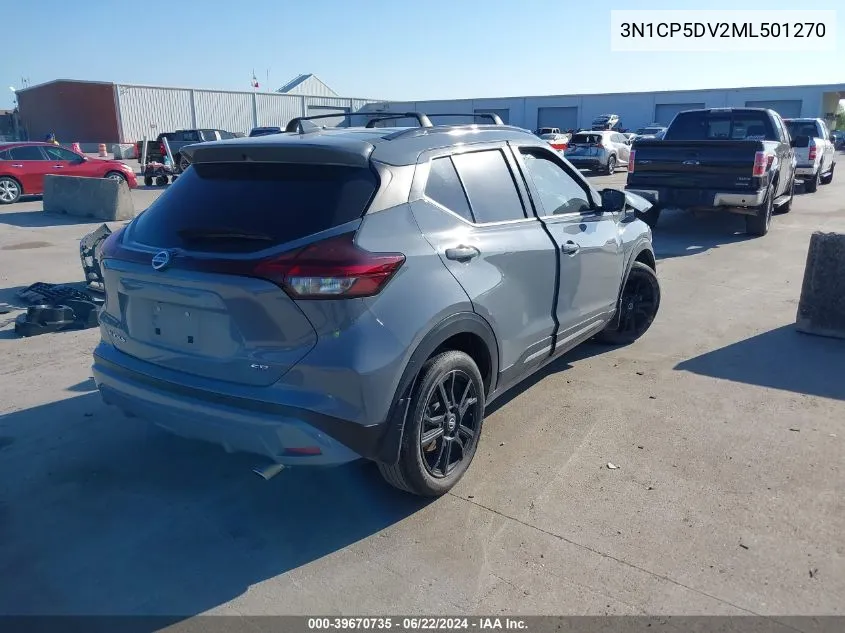 2021 Nissan Kicks Sr Xtronic Cvt VIN: 3N1CP5DV2ML501270 Lot: 39670735