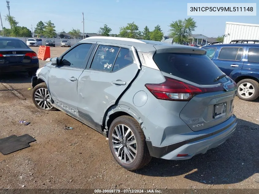 2021 Nissan Kicks Sv Xtronic Cvt VIN: 3N1CP5CV9ML511148 Lot: 39859779