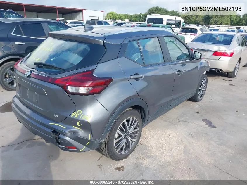 2021 Nissan Kicks Sv Xtronic Cvt VIN: 3N1CP5CV2ML502193 Lot: 39965245