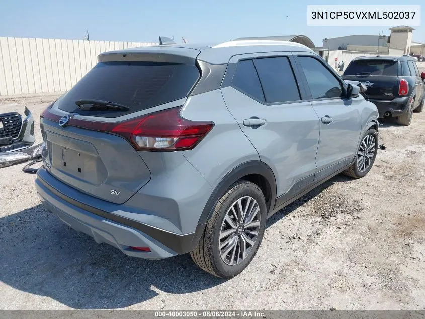 2021 Nissan Kicks Sv Xtronic Cvt VIN: 3N1CP5CVXML502037 Lot: 40003050