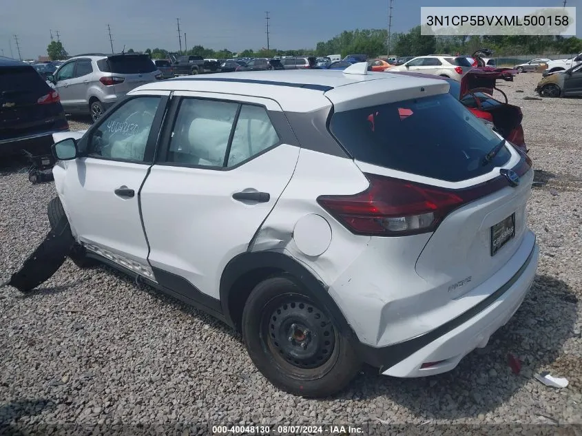 2021 Nissan Kicks S Xtronic Cvt VIN: 3N1CP5BVXML500158 Lot: 40048130