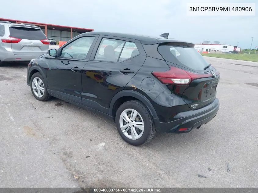 2021 Nissan Kicks S Xtronic Cvt VIN: 3N1CP5BV9ML480906 Lot: 40083734