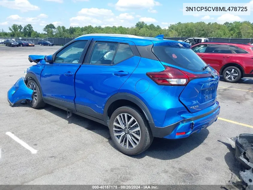 2021 Nissan Kicks Sv Xtronic Cvt VIN: 3N1CP5CV8ML478725 Lot: 40157175