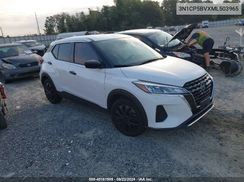 2021 Nissan Kicks S Xtronic Cvt VIN: 3N1CP5BVXML503965 Lot: 40161989