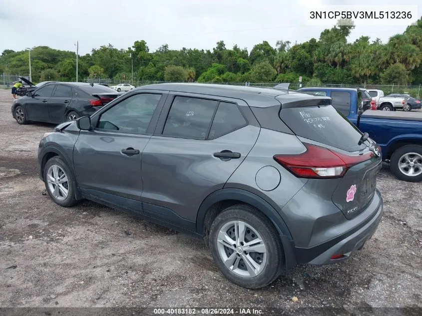 2021 Nissan Kicks S Xtronic Cvt VIN: 3N1CP5BV3ML513236 Lot: 40183182