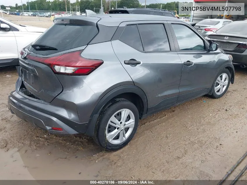 2021 Nissan Kicks S Xtronic Cvt VIN: 3N1CP5BV4ML507798 Lot: 40278186