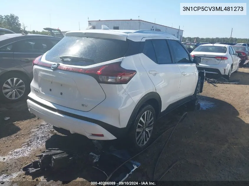 2021 Nissan Kicks Sv Xtronic Cvt VIN: 3N1CP5CV3ML481273 Lot: 40286089