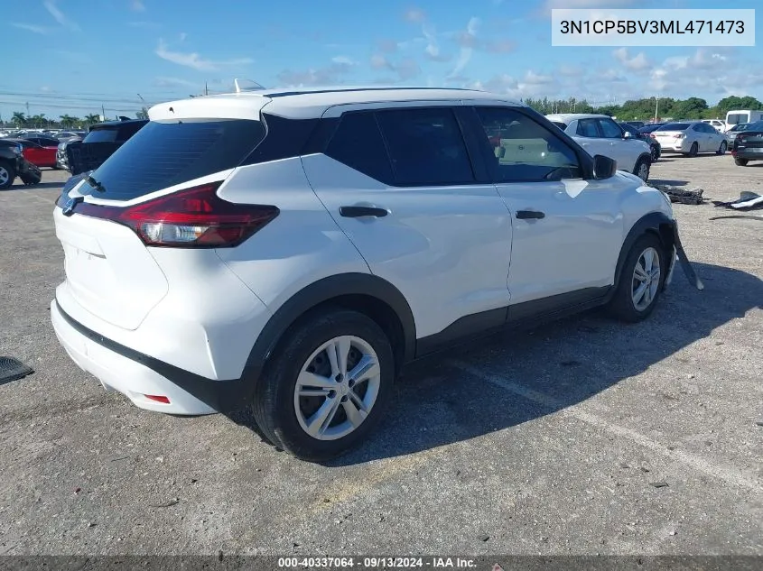 2021 Nissan Kicks S VIN: 3N1CP5BV3ML471473 Lot: 40337064