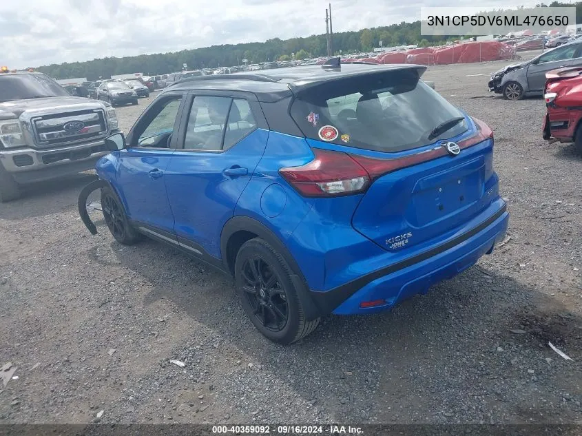 2021 Nissan Kicks Sr Xtronic Cvt VIN: 3N1CP5DV6ML476650 Lot: 40359092