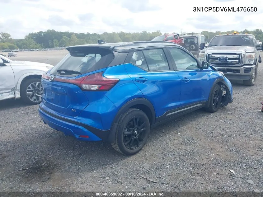 2021 Nissan Kicks Sr Xtronic Cvt VIN: 3N1CP5DV6ML476650 Lot: 40359092