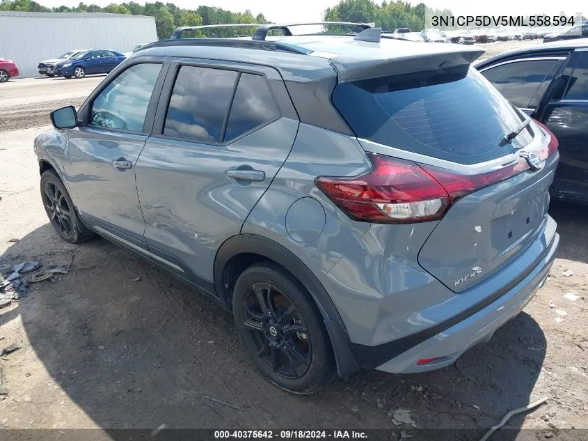 2021 Nissan Kicks Sr Xtronic Cvt VIN: 3N1CP5DV5ML558594 Lot: 40375642