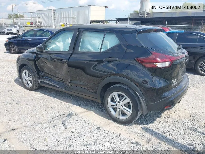 2021 Nissan Kicks S Xtronic Cvt VIN: 3N1CP5BV4ML468002 Lot: 40397802