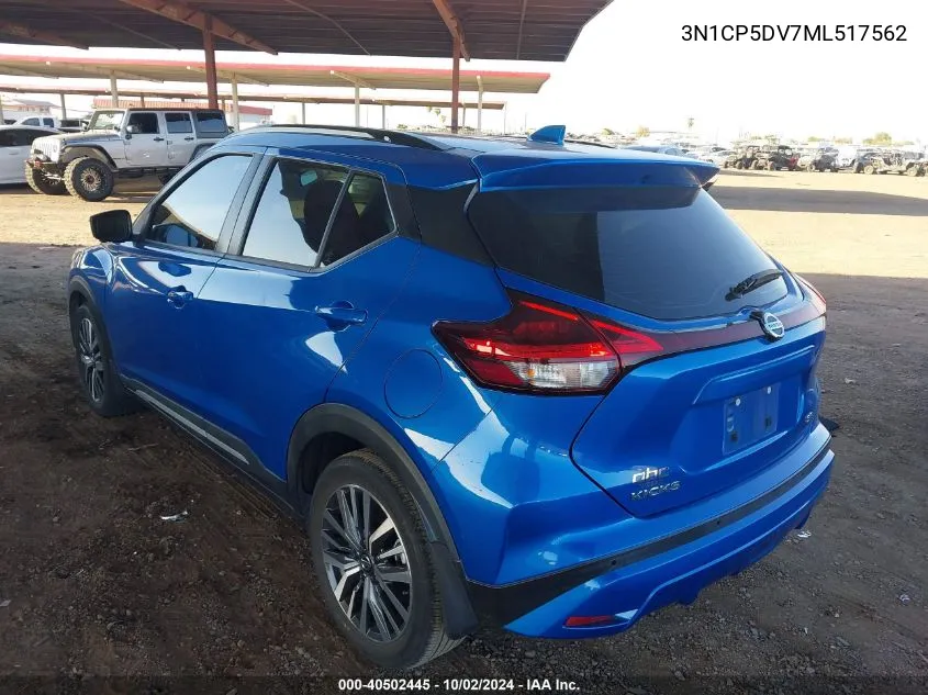 2021 Nissan Kicks Sr Xtronic Cvt VIN: 3N1CP5DV7ML517562 Lot: 40502445