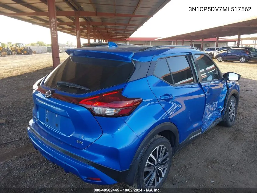 2021 Nissan Kicks Sr Xtronic Cvt VIN: 3N1CP5DV7ML517562 Lot: 40502445