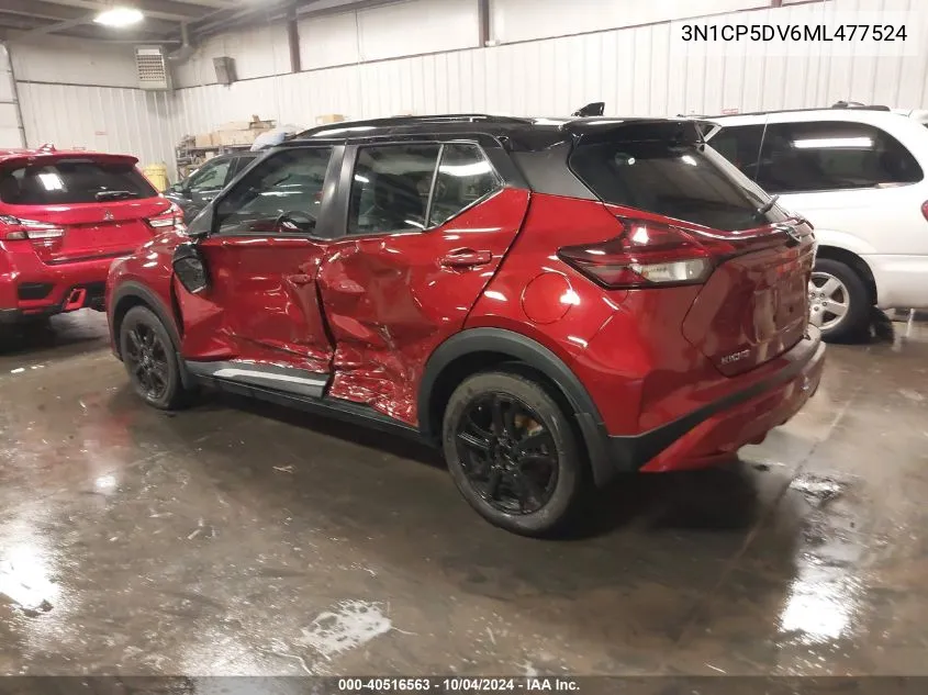 2021 Nissan Kicks Sr Xtronic Cvt VIN: 3N1CP5DV6ML477524 Lot: 40516563