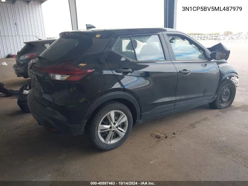 2021 Nissan Kicks S Xtronic Cvt VIN: 3N1CP5BV5ML487979 Lot: 40597463