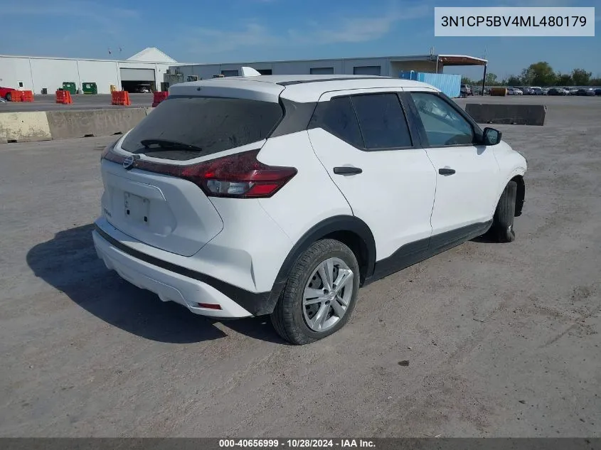 2021 Nissan Kicks S Xtronic Cvt VIN: 3N1CP5BV4ML480179 Lot: 40656999