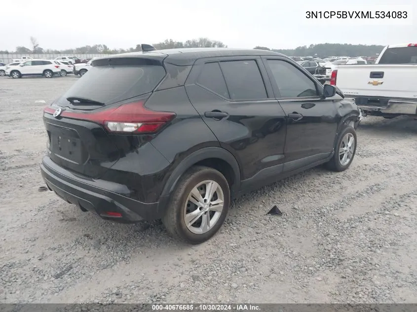 2021 Nissan Kicks S Xtronic Cvt VIN: 3N1CP5BVXML534083 Lot: 40676685