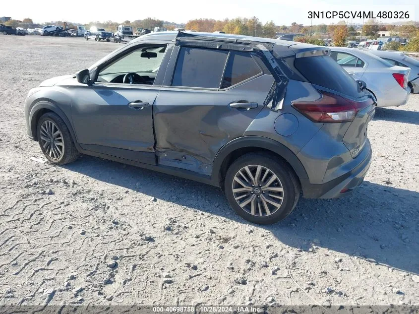 2021 Nissan Kicks Sv Xtronic Cvt VIN: 3N1CP5CV4ML480326 Lot: 40698758