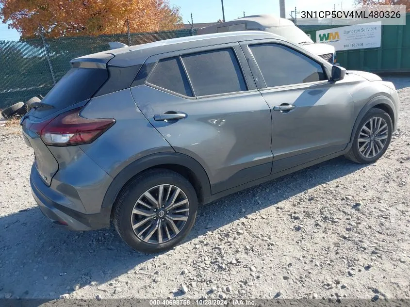 2021 Nissan Kicks Sv Xtronic Cvt VIN: 3N1CP5CV4ML480326 Lot: 40698758