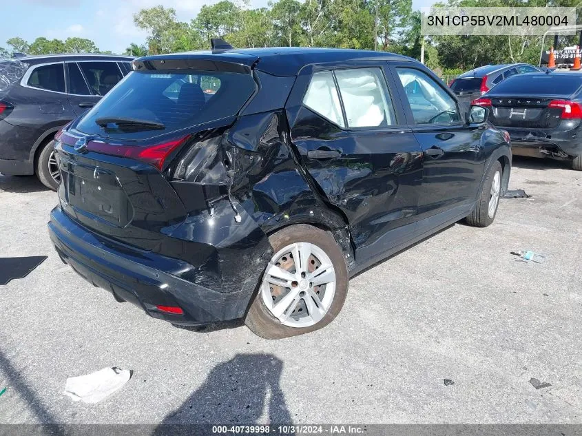 2021 Nissan Kicks S Xtronic Cvt VIN: 3N1CP5BV2ML480004 Lot: 40739998