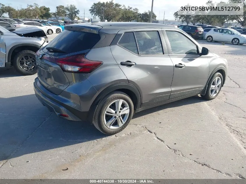 2021 Nissan Kicks S Xtronic Cvt VIN: 3N1CP5BV9ML512799 Lot: 40744338