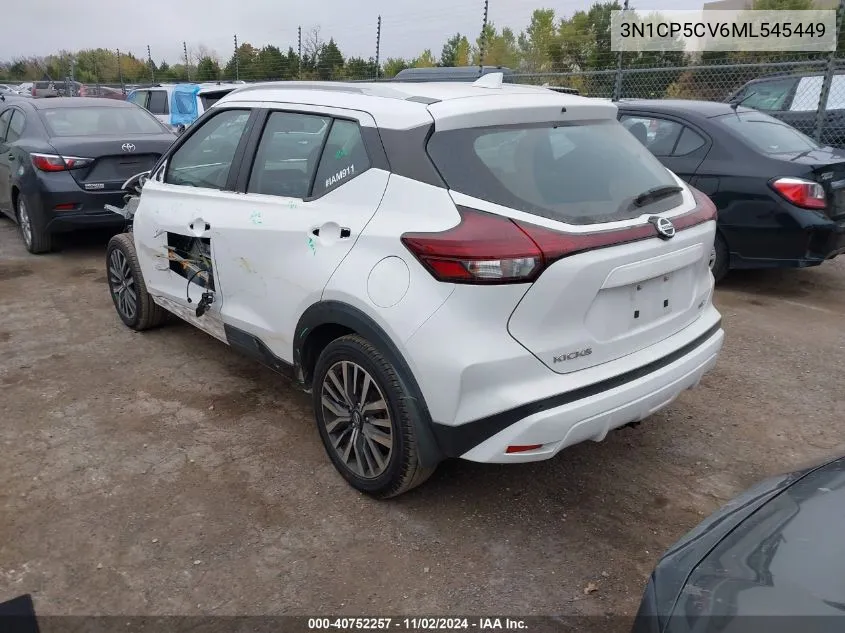 2021 Nissan Kicks Sv Xtronic Cvt VIN: 3N1CP5CV6ML545449 Lot: 40752257