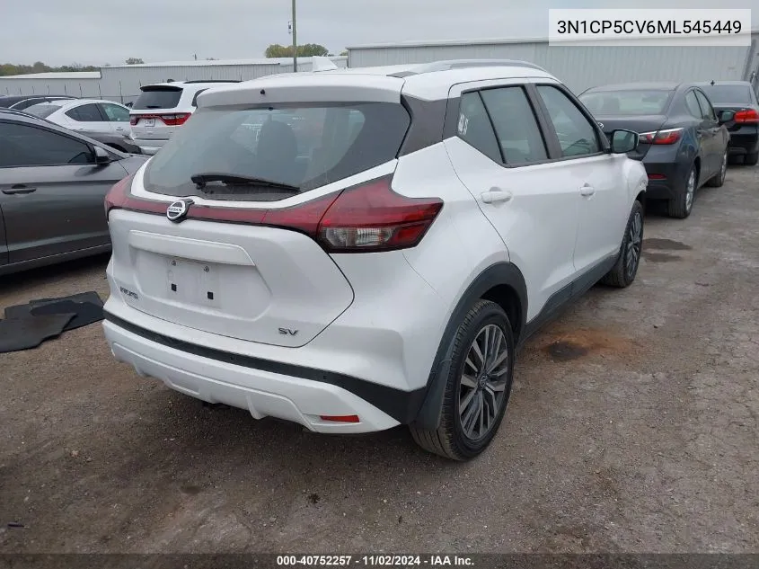 2021 Nissan Kicks Sv Xtronic Cvt VIN: 3N1CP5CV6ML545449 Lot: 40752257