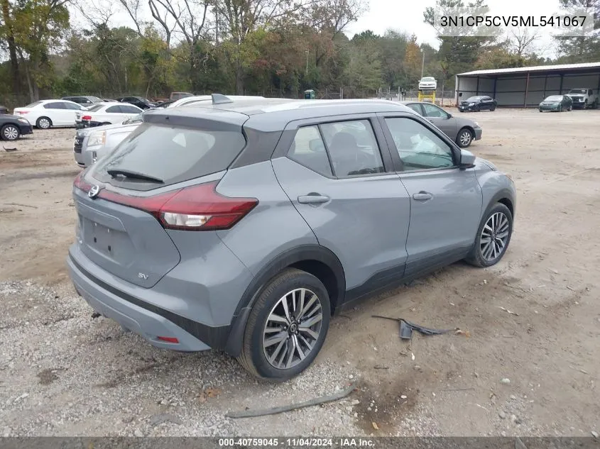 2021 Nissan Kicks Sv Xtronic Cvt VIN: 3N1CP5CV5ML541067 Lot: 40759045