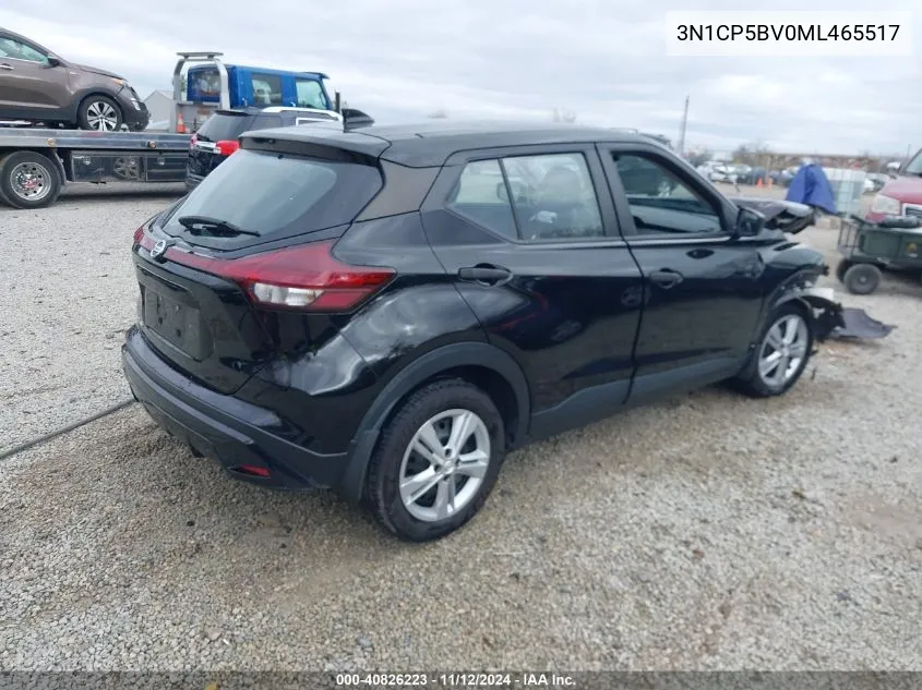 2021 Nissan Kicks S Xtronic Cvt VIN: 3N1CP5BV0ML465517 Lot: 40826223