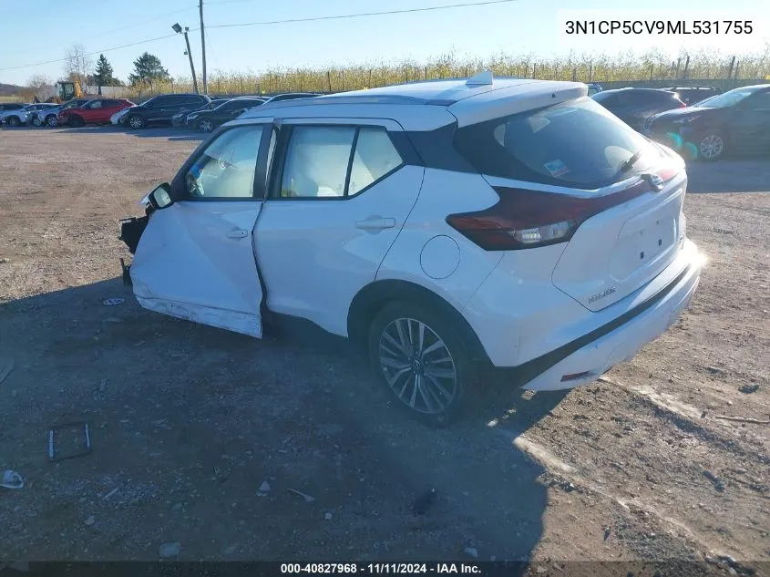 2021 Nissan Kicks Sv Xtronic Cvt VIN: 3N1CP5CV9ML531755 Lot: 40827968