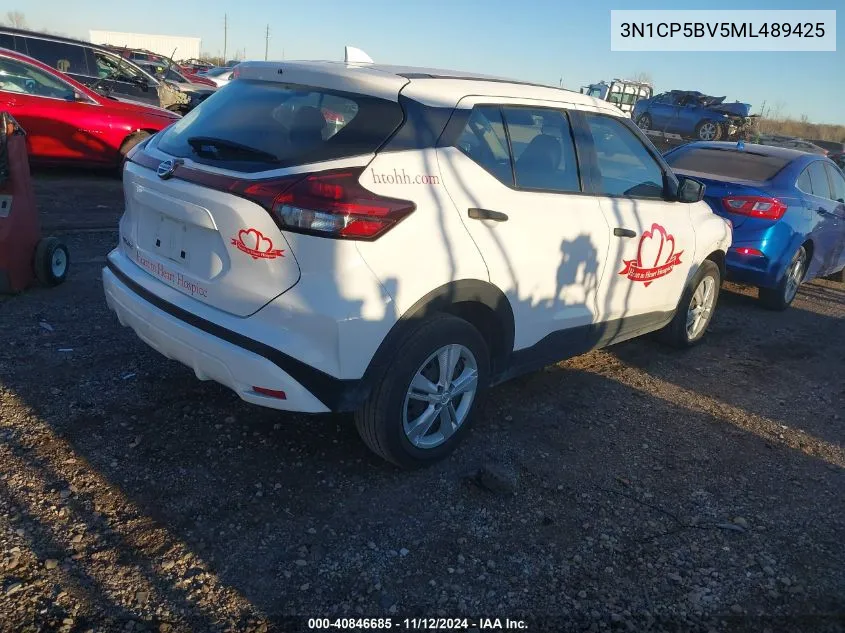 2021 Nissan Kicks S Xtronic Cvt VIN: 3N1CP5BV5ML489425 Lot: 40846685