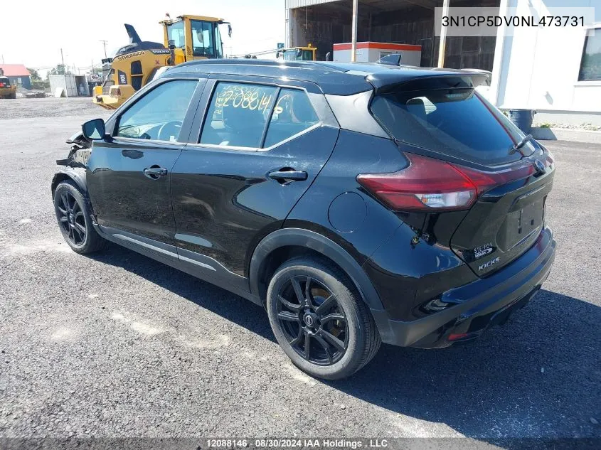 2022 Nissan Kicks VIN: 3N1CP5DV0NL473731 Lot: 12088146