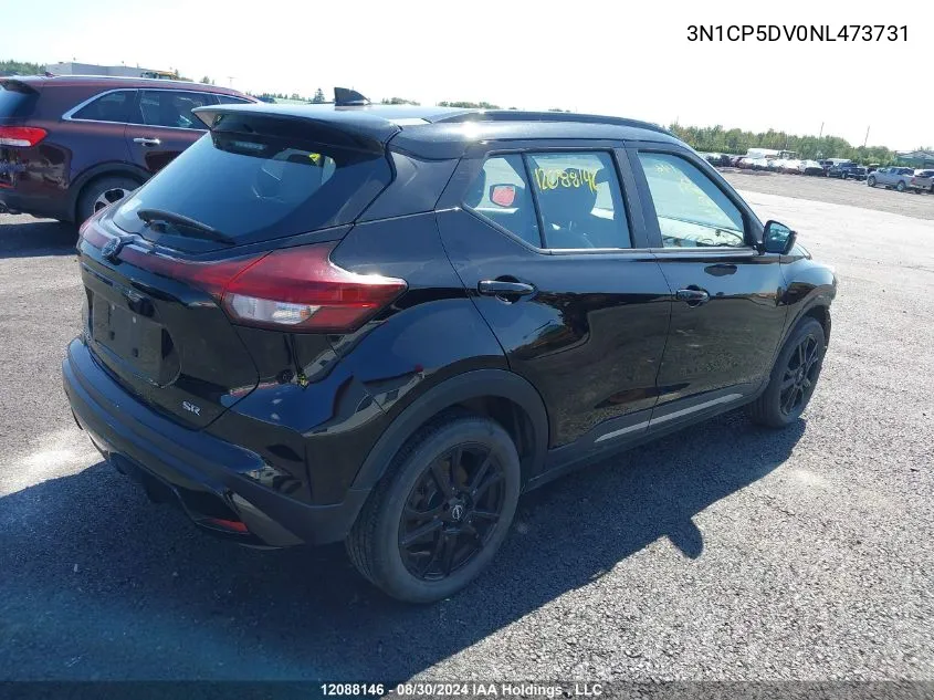 2022 Nissan Kicks VIN: 3N1CP5DV0NL473731 Lot: 12088146