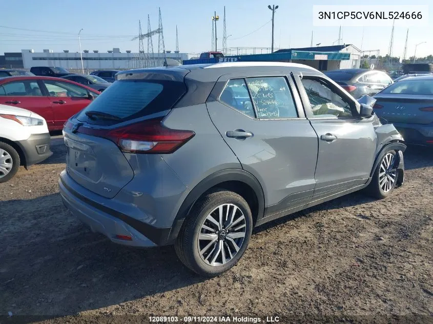 2022 Nissan Kicks VIN: 3N1CP5CV6NL524666 Lot: 12089103