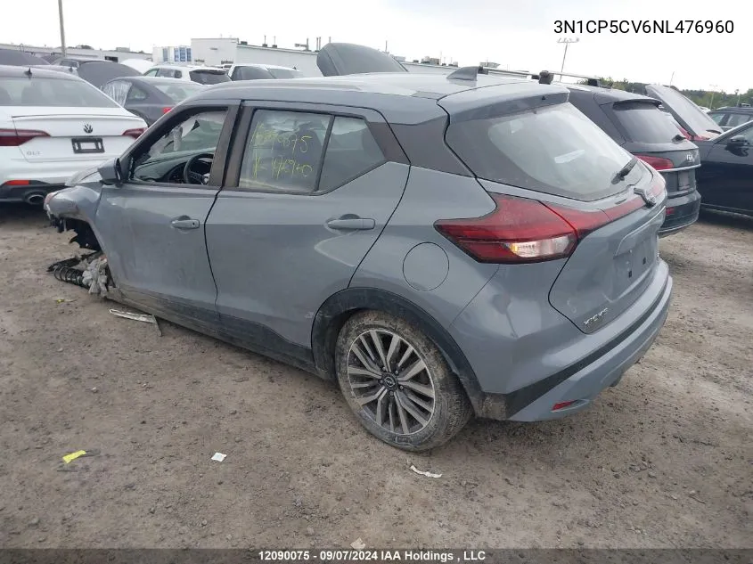 2022 Nissan Kicks VIN: 3N1CP5CV6NL476960 Lot: 12090075