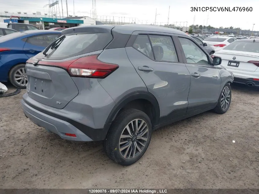 2022 Nissan Kicks VIN: 3N1CP5CV6NL476960 Lot: 12090075