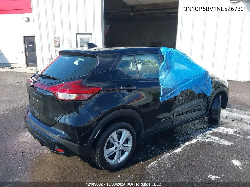 2022 Nissan Kicks S VIN: 3N1CP5BV1NL526780 Lot: 12109802