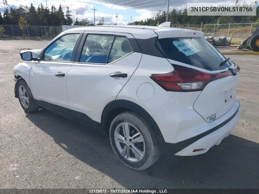 2022 Nissan Kicks VIN: 3N1CP5BV0NL518766 Lot: 12129572