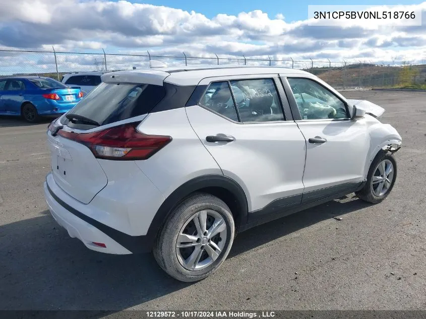 2022 Nissan Kicks VIN: 3N1CP5BV0NL518766 Lot: 12129572