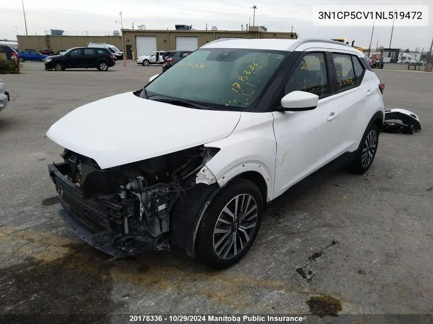 3N1CP5CV1NL519472 2022 Nissan Kicks Sv