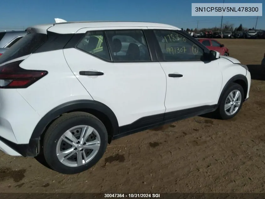 2022 Nissan Kicks S VIN: 3N1CP5BV5NL478300 Lot: 30047364