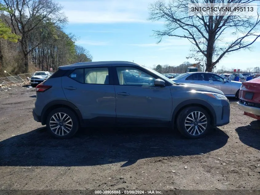 2022 Nissan Kicks Sv Xtronic Cvt VIN: 3N1CP5CV5NL495113 Lot: 38905885