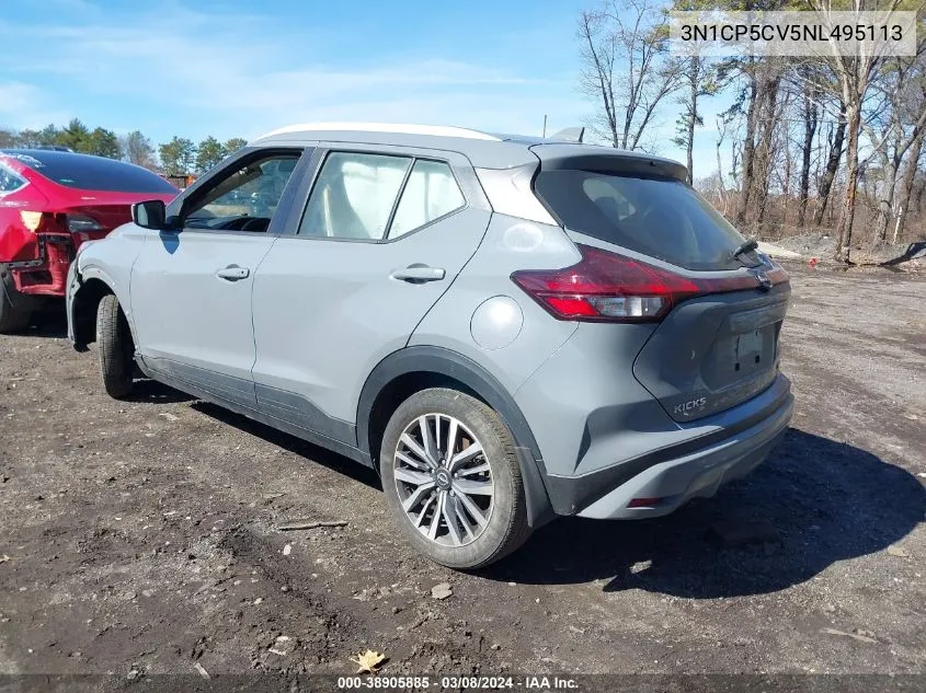 2022 Nissan Kicks Sv Xtronic Cvt VIN: 3N1CP5CV5NL495113 Lot: 38905885