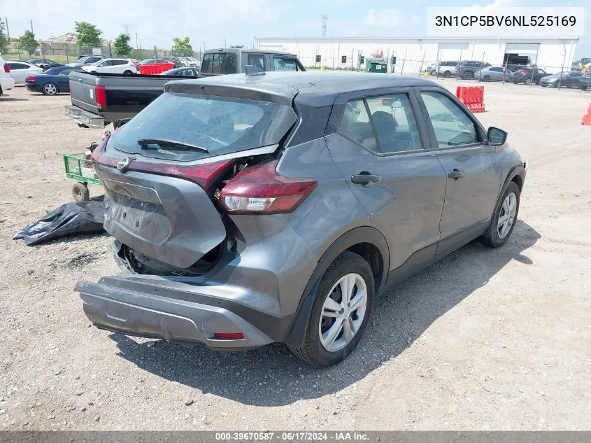 2022 Nissan Kicks S Xtronic Cvt VIN: 3N1CP5BV6NL525169 Lot: 39670587