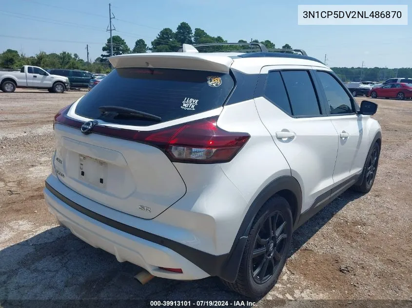 2022 Nissan Kicks Sr Xtronic Cvt VIN: 3N1CP5DV2NL486870 Lot: 39913101